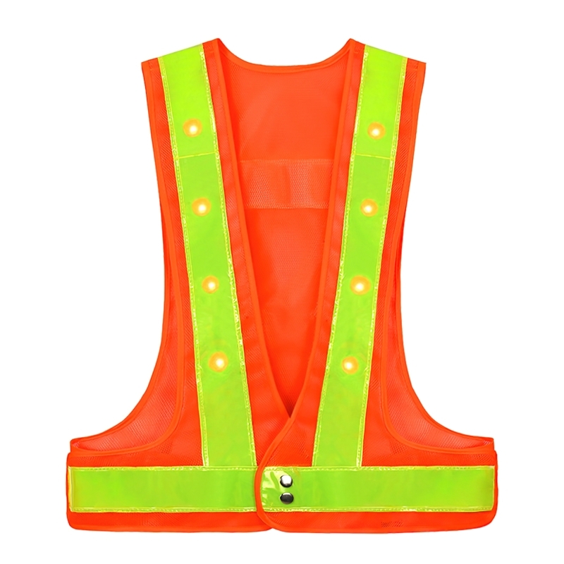 18536 เสื้อกั๊กมีไฟ LED สะท้อนแสงสำหรับงานก่อสร้าง, การขับขี่ความเร็วสูง, งานจราจร BT-013